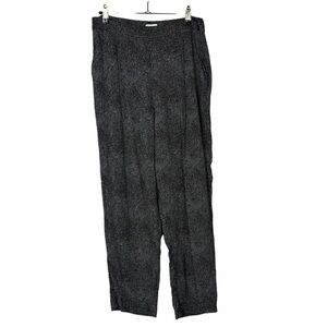 Leith Black White Dot Printed Straight Leg Trouser M
